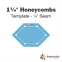 1¼" Honeycomb Template - ¼" Seam