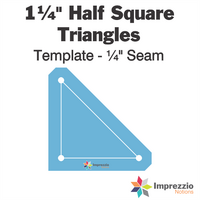 1¼" Half Square Triangle Template - ¼" Seam