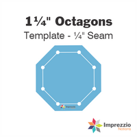 1¼" Octagon Template - ¼" Seam
