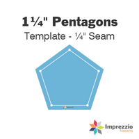 1¼" Pentagon Template - ¼" Seam