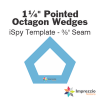 1¼" Pointed Octagon Wedge iSpy Template - ⅜" Seam