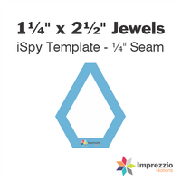 1¼" x 2½" Jewel iSpy Template - ¼" Seam