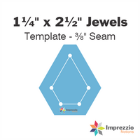 1¼" x 2½" Jewel Template - ⅜" Seam