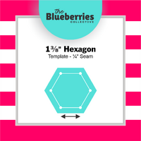 1⅜" Hexagon Template - ¼" Seam