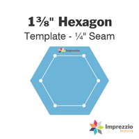1⅜" Hexagon Template - ¼" Seam