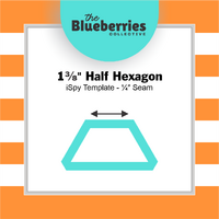 1⅜" Half Hexagon iSpy Template - ¼" Seam