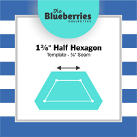1⅜" Half Hexagon Template - ⅜" Seam