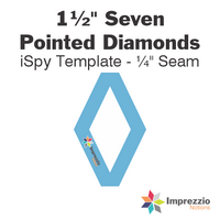 1½" Seven Pointed Diamond iSpy Template - ¼" Seam