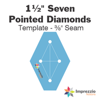1½" Seven Pointed Diamond Template - ⅜" Seam
