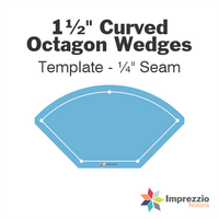 1½" Curved Octagon Wedge Template - ¼" Seam