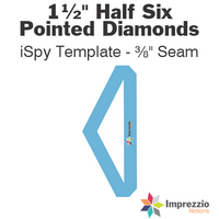 1½" Half Six Pointed Diamond iSpy Template - ⅜" Seam