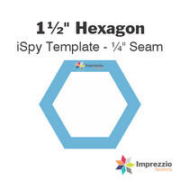 1½" Hexagon iSpy Template - ¼" Seam