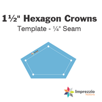 1½" Hexagon Crown Template - ¼" Seam