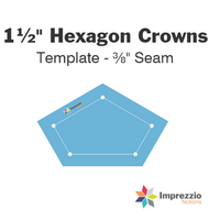 1½" Hexagon Crown Template -  ⅜" Seam
