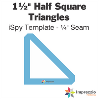 1½" Half Square Triangle iSpy Template - ¼" Seam