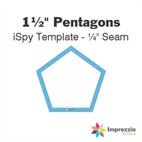 1½" Pentagon iSpy Template - ¼" Seam