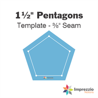 1½" Pentagon Template - ⅜" Seam