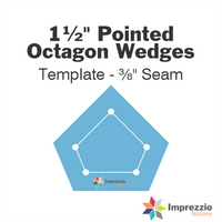 1½" Pointed Octagon Wedge Template - ⅜" Seam