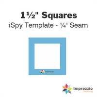 1½" Square iSpy Template - ¼" Seam