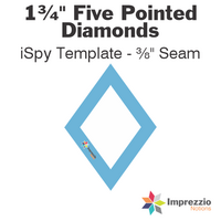 1¾" Five Pointed Diamond iSpy Template - ⅜" Seam