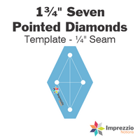 1¾" Seven Pointed Diamond Template - ¼" Seam