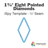 1¾" Eight Pointed Diamonds iSpy Template - ¼" Seam
