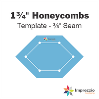 1¾" Honeycomb Template - ⅜" Seam