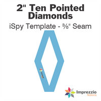 2" Ten Pointed Diamond iSpy Template - ⅜" Seam