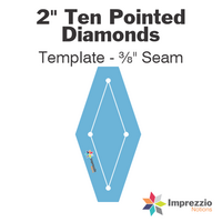 2" Ten Pointed Diamond Template - ⅜" Seam