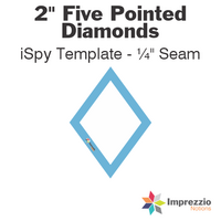 2" Five Pointed Diamond iSpy Template - ¼" Seam