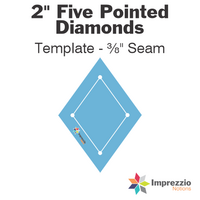 2" Five Pointed Diamond Template - ⅜" Seam