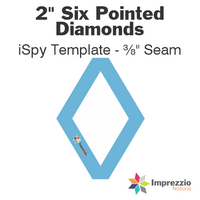 2" Six Pointed Diamond iSpy Template - ⅜" Seam