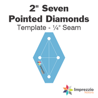 2" Seven Pointed Diamond Template - ¼" Seam