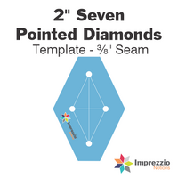 2" Seven Pointed Diamond Template - ⅜" Seam