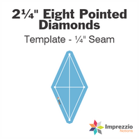 2" Eight Pointed Diamond Template - ¼" Seam