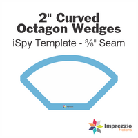 2" Curved Octagon Wedge iSpy Template - ⅜" Seam