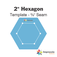 2" Hexagon Template - ⅜"Seam