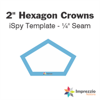 2" Hexagon Crown iSpy Template - ¼" Seam