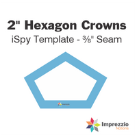 2" Hexagon Crown iSpy Template - ⅜" Seam