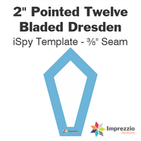 2" Pointed Twelve Bladed Dresden iSpy Template - ⅜" Seam