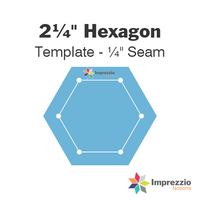 2¼" Hexagon Template - ¼" Seam