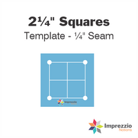 2¼" Square Template - ¼" Seam