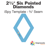 2½" Six Pointed Diamond iSpy Template - ⅜" Seam