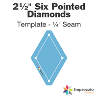 2½" Six Pointed Diamond Template - ¼" Seam