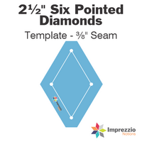 2½" Six Pointed Diamond Template - ⅜" Seam