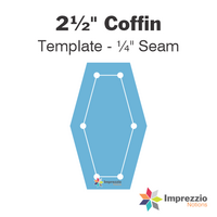 2½" Coffin Template - ¼" Seam