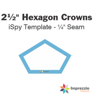2½" Hexagon Crown iSpy Template - ¼" Seam