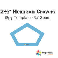 2½" Hexagon Crown iSpy Template - ⅜" Seam