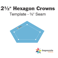 2½" Hexagon Crown Template - ⅜" Seam