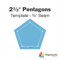2½" Pentagon Template - ⅜" Seam